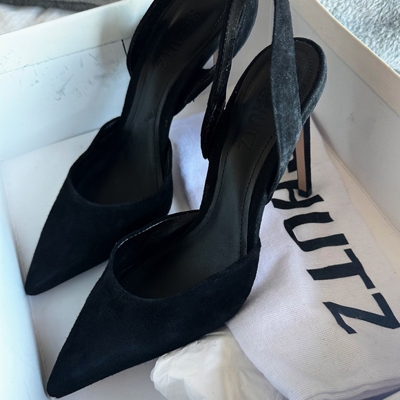 NWOT beautiful SCHUTZ pointed black 4 inch heels - Picture 2 of 4